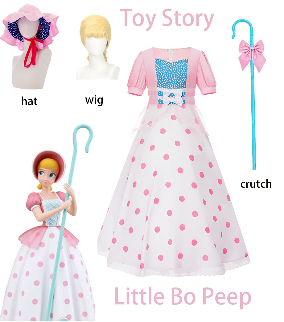 Philodendron Pink Princess - Toy Shepherd Girl Cosplay-Kostümset, rosa gepunktetes