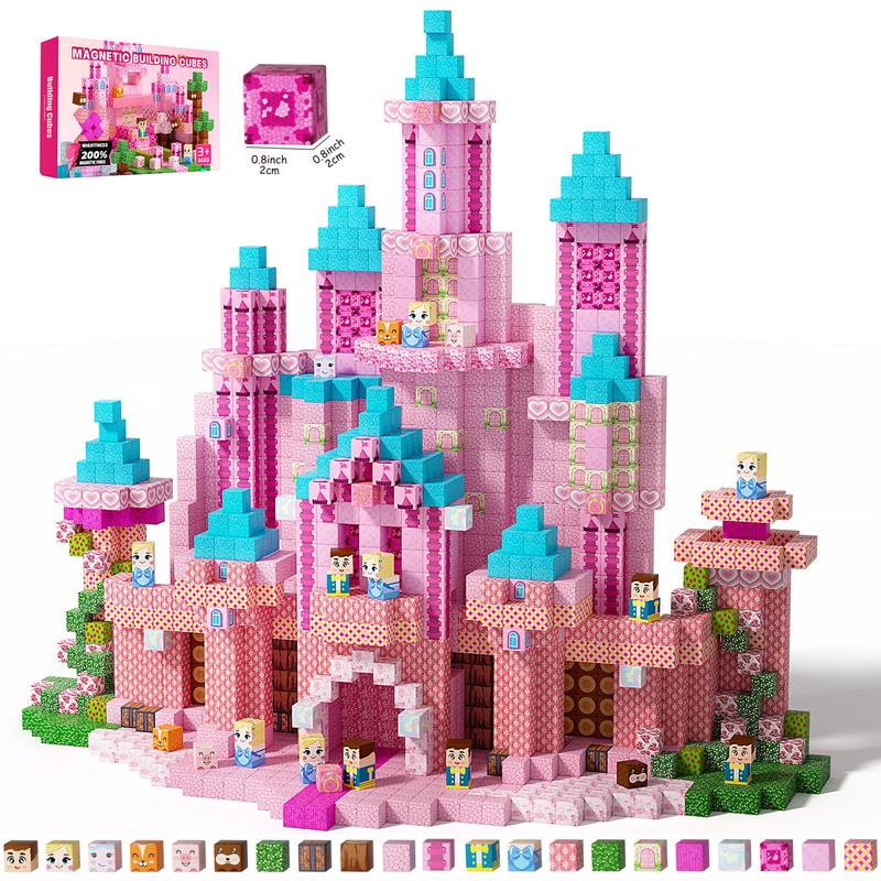 Philodendron Pink Princess - Rosa Prinzessinnen-Schloss Magnetische Bausteine, 150-teilig Montessori